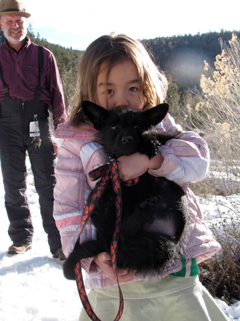 Nell holding scruffy